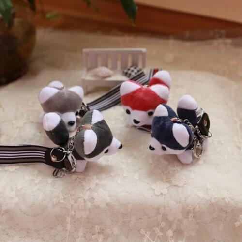 New cute Multi-color Husky Exquisite Keychain Plush School Bag baby bed Pendant Mollusk soft Soothing doll christmase Gift