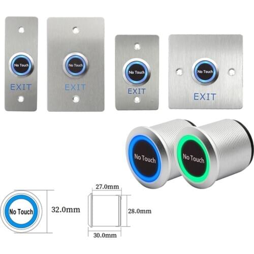 New IP68 Waterproof Infrared Sensor Switch No Touch Contactless Switches 304 Stainless Steel Door Release Exit Button With LED