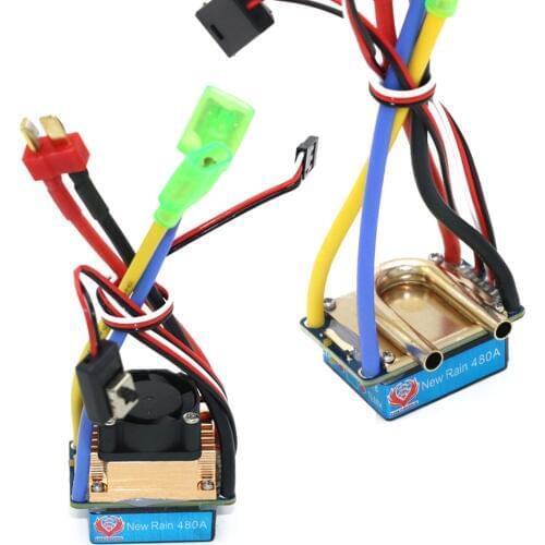 New Rain 480A 2-4S Waterproof Brushed ESC Speed Controller Dual Mode Regulator 5V/3A BEC For 1/10 RC Car Boat Truck Toys
