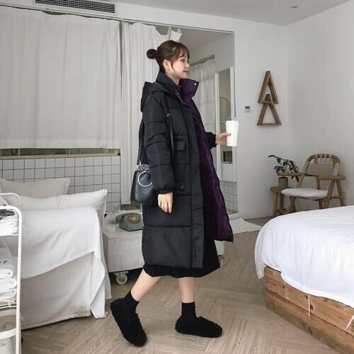 New Arrival Winter Parkas Long Loose Cotton Coat Female Korean Long Sleeve Down Jacket Winter Parkas Warm Thicke Cotton Coat