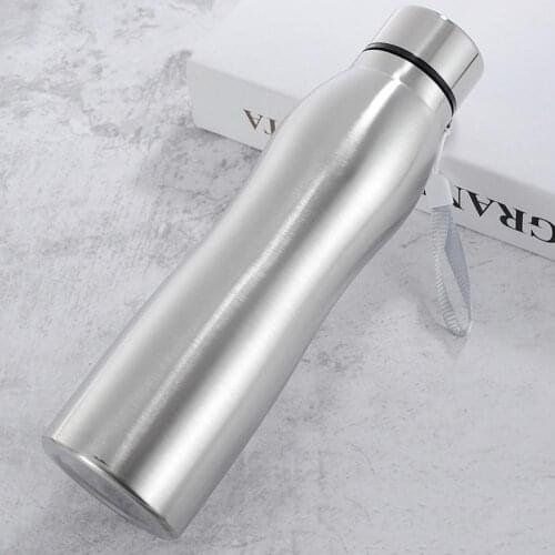 750ml Portable Single Wall Stainless Steel Water Bottle Outdoor Sports Drink Cup Water Bottle