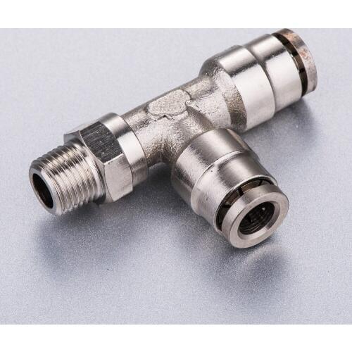 Tube size 8mm-1/4 PT thread Male Run Tee Swivel camozzi fitting