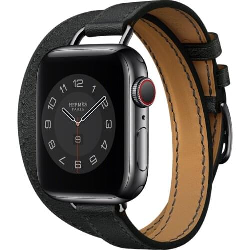 Slim Leather Strap for Apple Watch 6 Se 40mm 44mm Band for Iwatch Series 6 5 4 3 38mm 42mm Bands Women Double Tour Correa Wrist