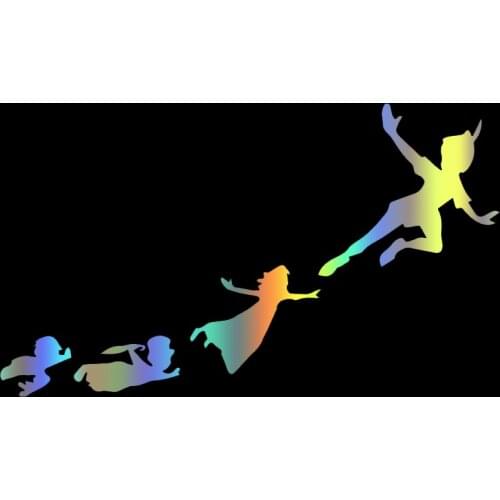 S51362 Various Sizes/Colors Car Stickers Vinyl Decal Peter Pan Gang Flying Motorcycle Decorative Accessories Creative Waterproof