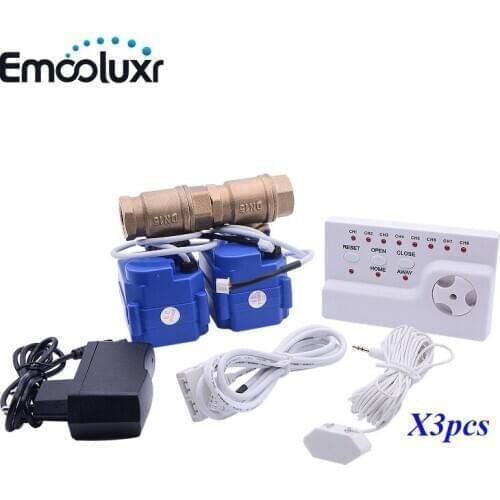 Ukrain Russia Belarus Hot Selling Smart Home Alarm Sensor Water Leaking Detector System w 1/2 Inch Brass Valve Shut Water Flood