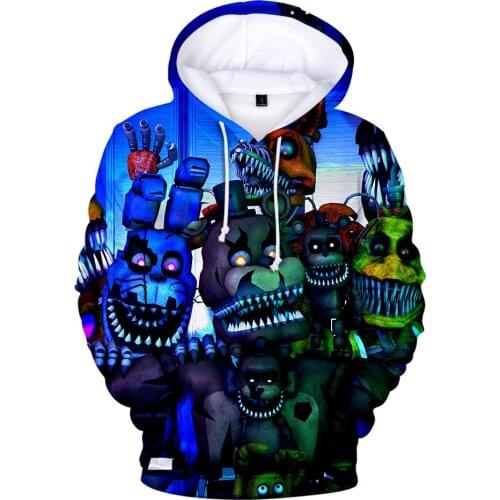 Newest Five Nights at FNAF 3D Hoodies Men/Women/Kids Sweatshirts Boys/Girls Pullovers Long Sleeve Hooded Boys Clothing