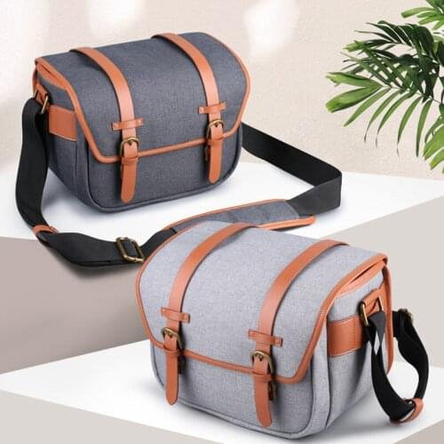 Roadfisher Portable Leisure Waterproof Camera Travel Shoulder Bag Insert Carry Case Fit Canon 200D Nikon Fuji DSLR SLR Lens