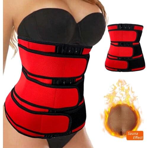 YAGIMI Women Body Shaper Trimmer Sheath Belly Sweat Belt New Red Slimming Corset Waist Trainer Lose Weight Shapewear Fajas