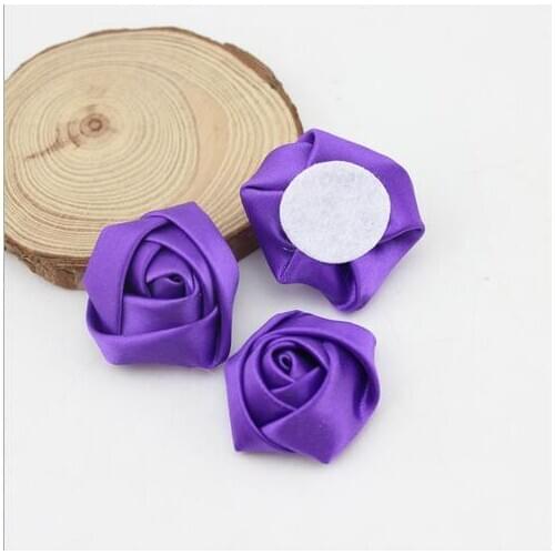 10 pieces 3.5cm Satin Ribbon Silk Rose flower Wedding flower bride bouquet boutonniere Headware Kids Hair Christmas Accessories