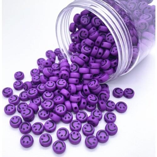 100pcs/Lot 7x4mm Oval Shape Acrylic Spaced Beads Smiley Beads For Jewelry Making DIY Charms Bracelet Necklac#05