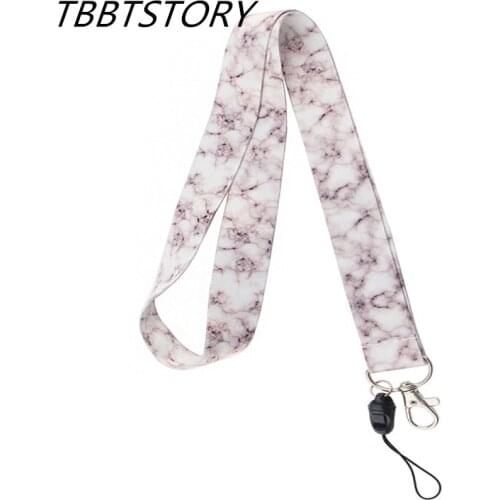 12Pcs Marble Cell Phone Straps Lanyard For Key Chain Neck Strap ID Card Badge Holder Hang Rope Webbing Ribbon Mobile Accessories