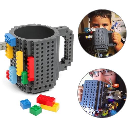 350ML Creative Build-On Brick Type Mug Coffee Tea Milk Water Cup Drinking Water Holder for Building Blocks Cup Child Gift