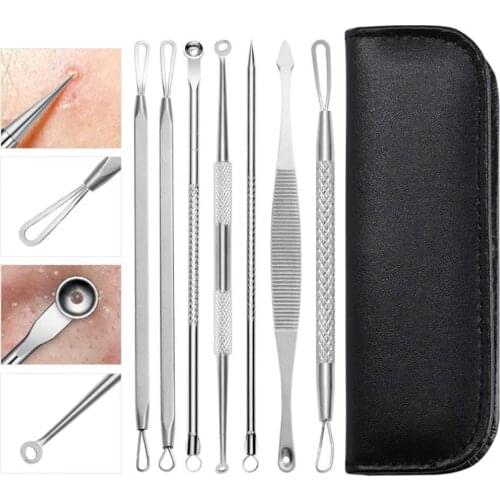 Blackhead Comedone Acne Pimple Blackhead Blemish Remover Tool Spoon For Face Skin Care Tool Needles Tweezers Face Pore Cleaner