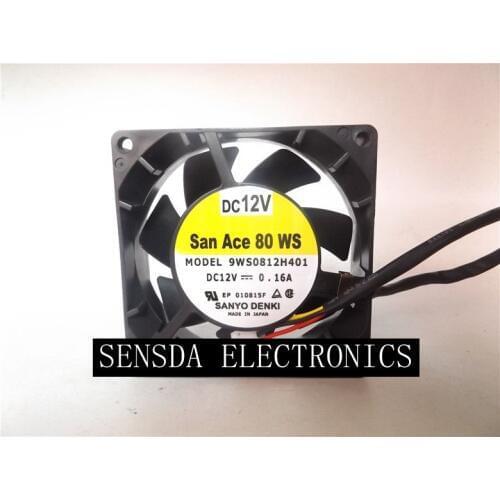 8cm 8025 server waterproof fan For Sanyo 9WS0812H401 12V 0.16A 80*80*25CM