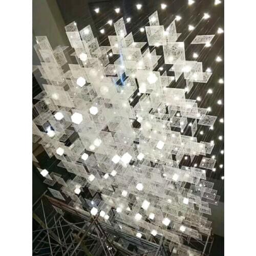Acrylic chandelier hotel villa engineering lamp lobby custom personality art creative lamp sales department sand table lighting
