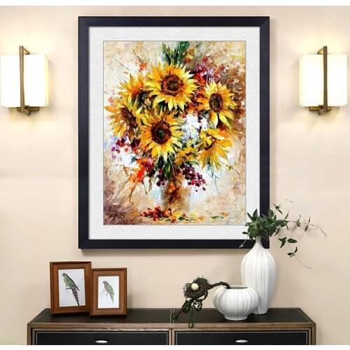 Diamond Painting Flower 5D DIY Diamond Embroidery Full Drill Square Oil Sunflower Picture Of Rhinestone Decor Home