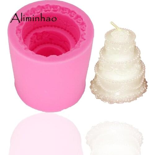 B0316 3-layer cake shape candle mould DIY chocolate Sugar Craft Silicone mould fondant cake decorating tools accessory kitche