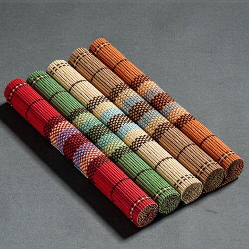 Bamboo Placemat Coaster Northern Europe Anti-scalding Waterproof pad Table Mat Decoration Tea Accessories Household Kitchen Mat