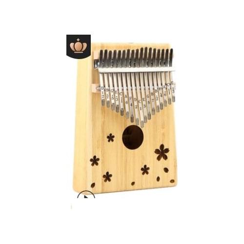 Bamboo veneer Thumb piano Kalimba 17-tone finger piano beginners entry portable musical instrument kalimba finger Lucky flower