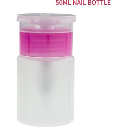 50ml Nail Bottle Polish Remover Alcohol Press Pumping Dispenser Container Acrylic Gel Polish Liquid Empty Bottle Nail Clean Tool