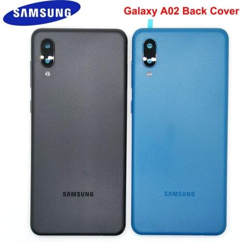 Samsung Galaxy A02 Back Battery Cover Door Rear Housing Replacement Case A 02 a02 Phone Shell With Side Button&Camera Lens&Logo