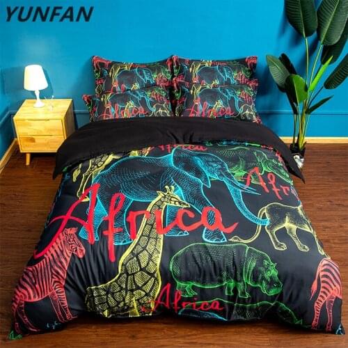 Black bedding 3d horse duvet cover elephant Bedding set pig quilt Cover Bed Set 3pcs twin queen king size luxury home textile