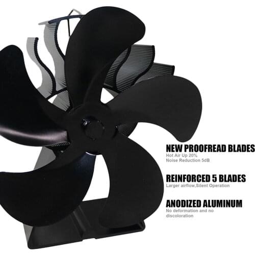 Home Fireplace Fan 4/5/6 Blade Heat Powered Stove Fan Log Wood Burner Eco Friendly Quiet Chimenea Fan Efficient Heat Distribut