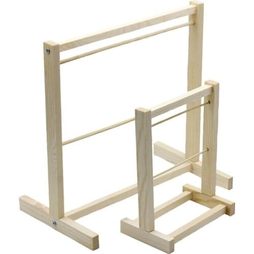 Double-layer Wooden Doll Garment Rack DIY Assembled Doll Clothes Hanger Rack Mini Coat Hanger Clothes Organizer Decor