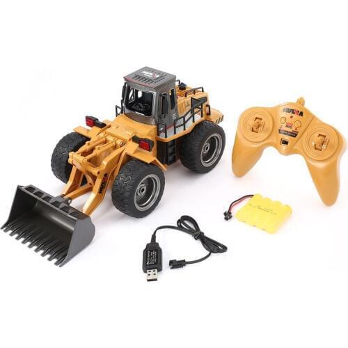 HUINA 1520 RC Metal Bulldozer 6CH 1/18 2.4GHz RTR Front Loader Engineering Toy Remote Control Construction Tractork Vehicle ht