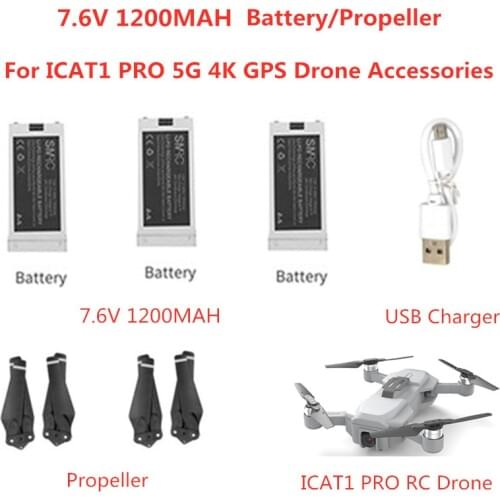 ICAT1 PRO 5G GPS Brushless WIFI FPV RC Drone Helicopter Spare Part 7.4V 1500MAH Battery/Propeller ICAT1 PRO Battery Accessories