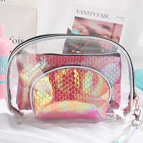 New Shell Cosmetic bag Lady Sequins Make Up Bags Travel Washing storage Handbag Beauty Makeup Organizer