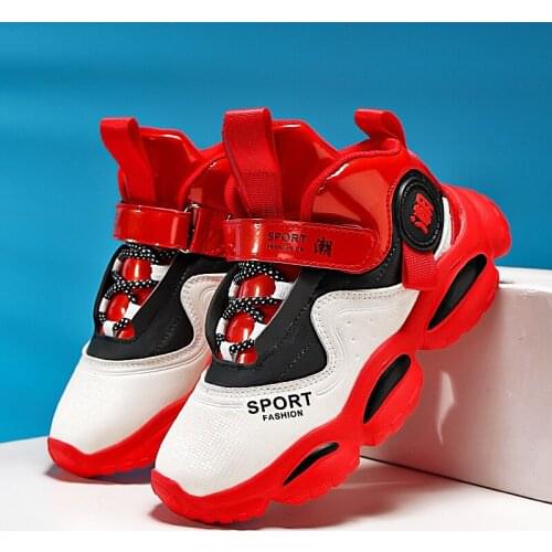 Leather Boys Sport Shoes Kids Basketball Shoes Fashion Childrens Sneakers Light Comfortable Running Kids Shoes Basket Enfant