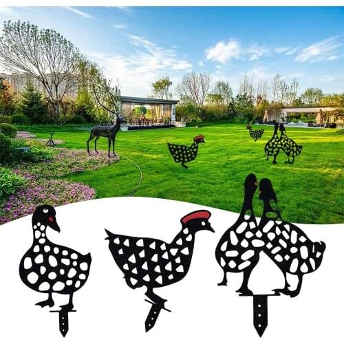 Creative Acrylic Hen/Duck Outdoor Garden Lawn Yard Art Deco Statue Yard Decor Gift Garden Decoration Outdoor Garden Ornaments
