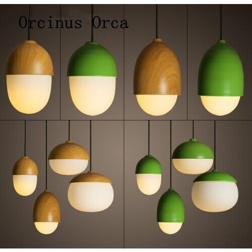 Postmodern Creative Pineal Chandelier Living Room Cafe with Simple Personality LED Colored Nut Glass Chandelier