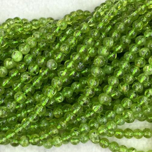 High Quality Natural Genuine Green Peridot Round Loose Gems Small Beads 3mm,4mm,5mm 15" 04099