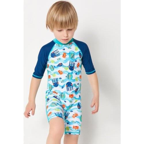 Julysand Boys Swimwear High-end One Piece Swimsuit Kids Cartoon Printed Skin Care Bathing Suit for Boy
