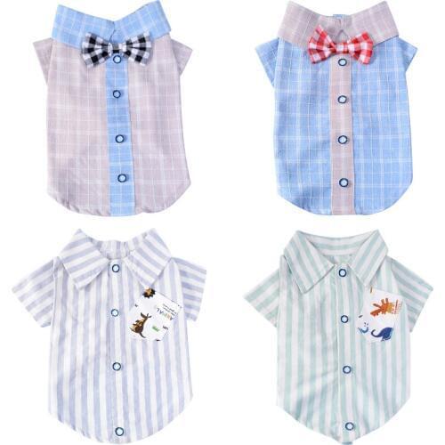 2019 Summer Plaid Dog Shirt Elegant Casual Pet Cat Vest Dog Clothes For Small Medium Dogs Pet Clothing Puppy Kitty T Shirt 35