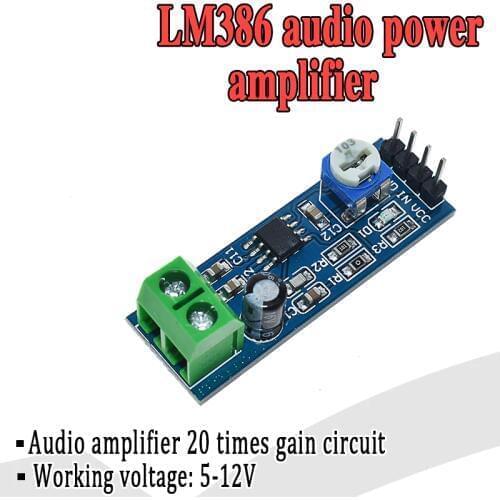 LM386 audio power amplifier module 200 times gain amplifier board mono power amplifier 5V-12V Input