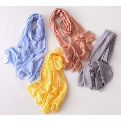 Shimmer Plain Soft Bubble Chiffon Hijabs Solid Women Spring Scarfs Muslim Hijab Long Scarf Wrap High Quality 10pcs/lot