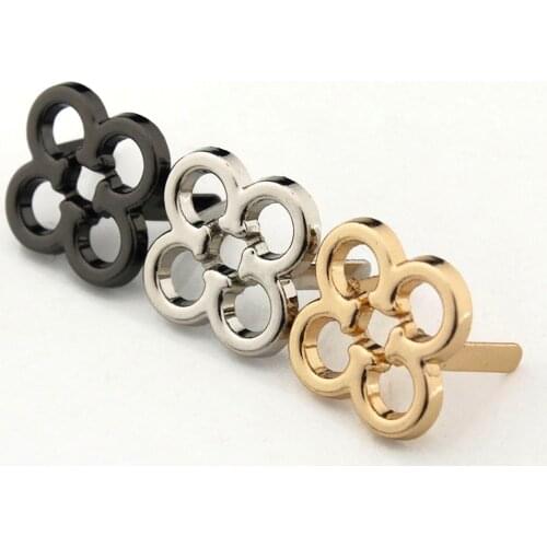 2pcs Metal Flower Shape Decorated Buckle Bag Fashion Clip Buckle Hardware for Leather Craft Bag Handbag Shoe DIY Accessories