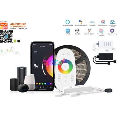 DC5-24V New Tuya Touch RGB Strip Controller MINI Music WiFi Smart dimmer 6A*3CH Mini Light Bar Switch for RGB LED Tape lights