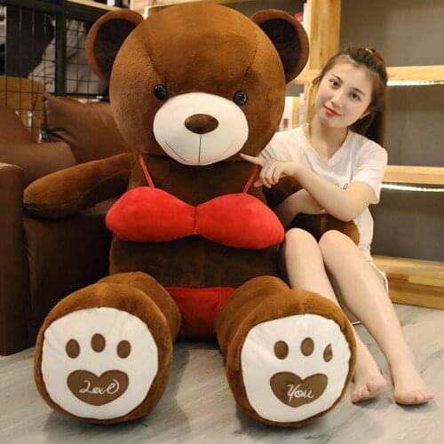 Cartoon Gros ours en bikini oversized bikini Teddy bear plush stuffed animal pillow dressing bear decoration Gift to girlfriend