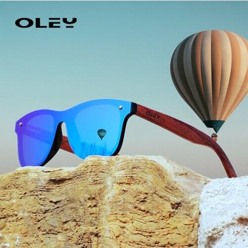 OLEY Brand Polarized Sunglasses Men Fashion Eco-friendly Bamboo Wood Frameless Women Glasses Square Color Goggles