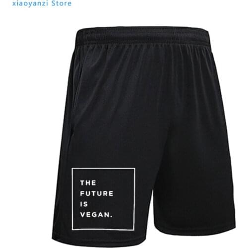 The Future Is Vegan mens running shorts Fashion Loose Fit men short pant Streetwear sportswear pants Harauku Clothes