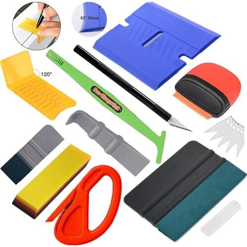 EHDIS Vinyl Applicator Tools Kit Water Quick Wrapping Rubber Squeegee Scraper Window Tint Sticker Decal Cutting Knife Car Tools