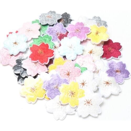 Flower Patches Iron on Patches for Clothing Stripes Flower Badges Stickers on Clothes Embroidered Patches for Clothing Appliques