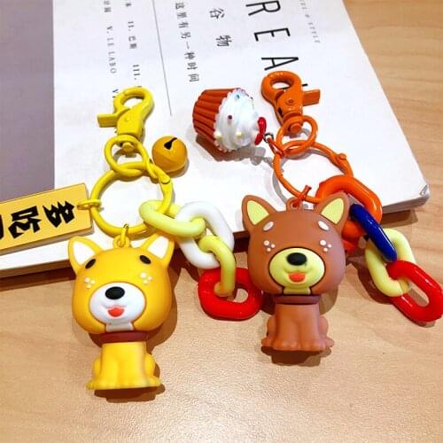 2020 New Cute Doll Cartoon Dog Key Chains Ladies Handbag Wallet Pendant Keychain Men Car Keychain Charm Jewelry Friends Gifts