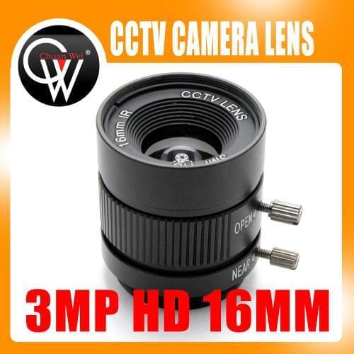 3MP HD 16mm lens Manual 1/2 Iris C Mount Industrial lens CCTV Camera Lens for HD Camera ip camera