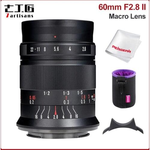 7artisans 60mm F2.8 II Macro Camera Lens 1:1 Magnification APS-C Manual Focus Lens for Sony E/NIKON Z/Fuji XF/M4/3 Mount