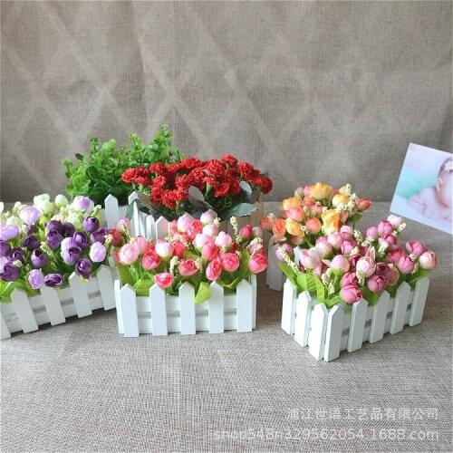 Hop Orchid Wooden Fence Simulation Flower Suit Decoration Home Living Room Decoration Simulation Plant Fake Green Plants